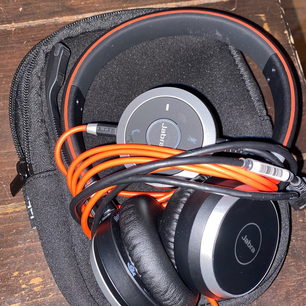 Jabra Black and Orange Headset with Case ENCO10